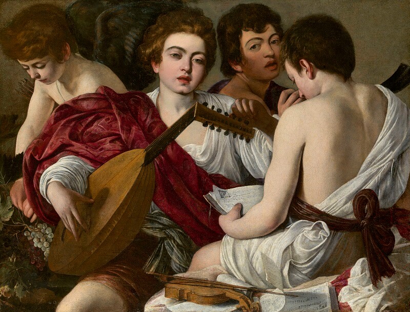 Caravaggio's The Musicians, 1597 on display in 'European Masterpieces' at Queensland Art Gallery | Gallery of Modern Art, Brisbane